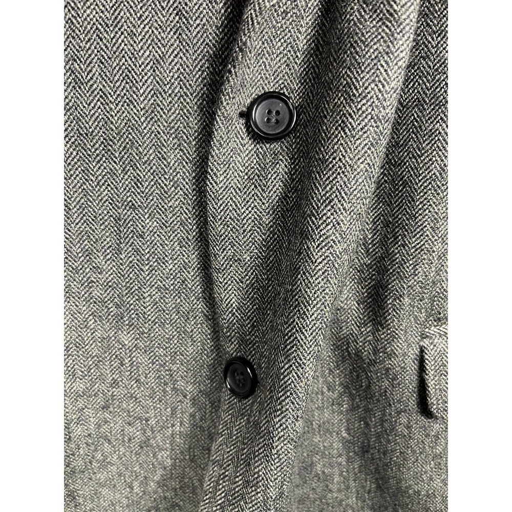 Alan Flusser Men's Grey Herringbone 100% Pure Lambswool Blazer Jacket‎ Size 48L - Picture 3 of 13